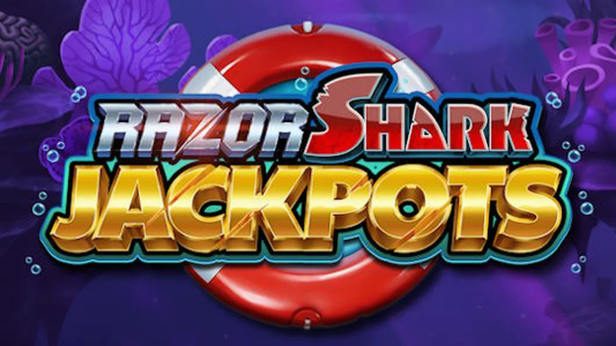Tampilan visual slot Razor Shark Jackpots dengan tema bawah laut yang memukau